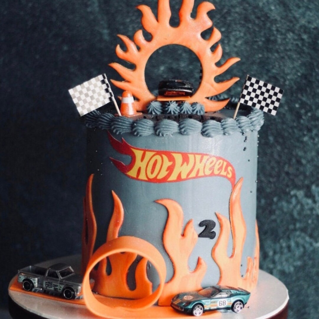 Hot Wheels Edible Cake Topper, Racecar Edible Icing Sheet Etsy