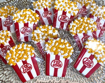 POPCORN Carnival Cookies, Movie Cookies, Birthday Cookies