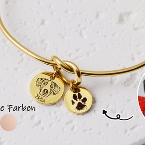 Pulsera personalizada con retrato de perro, pulsera con grabado de imagen, pulsera personalizada para perros y gatos