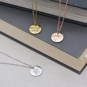 Personalized name necklace with engraving, plates, pendants, gift for birth