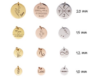 Personalized engraved pendant, additional plate, stainless steel pendant, individual gifts