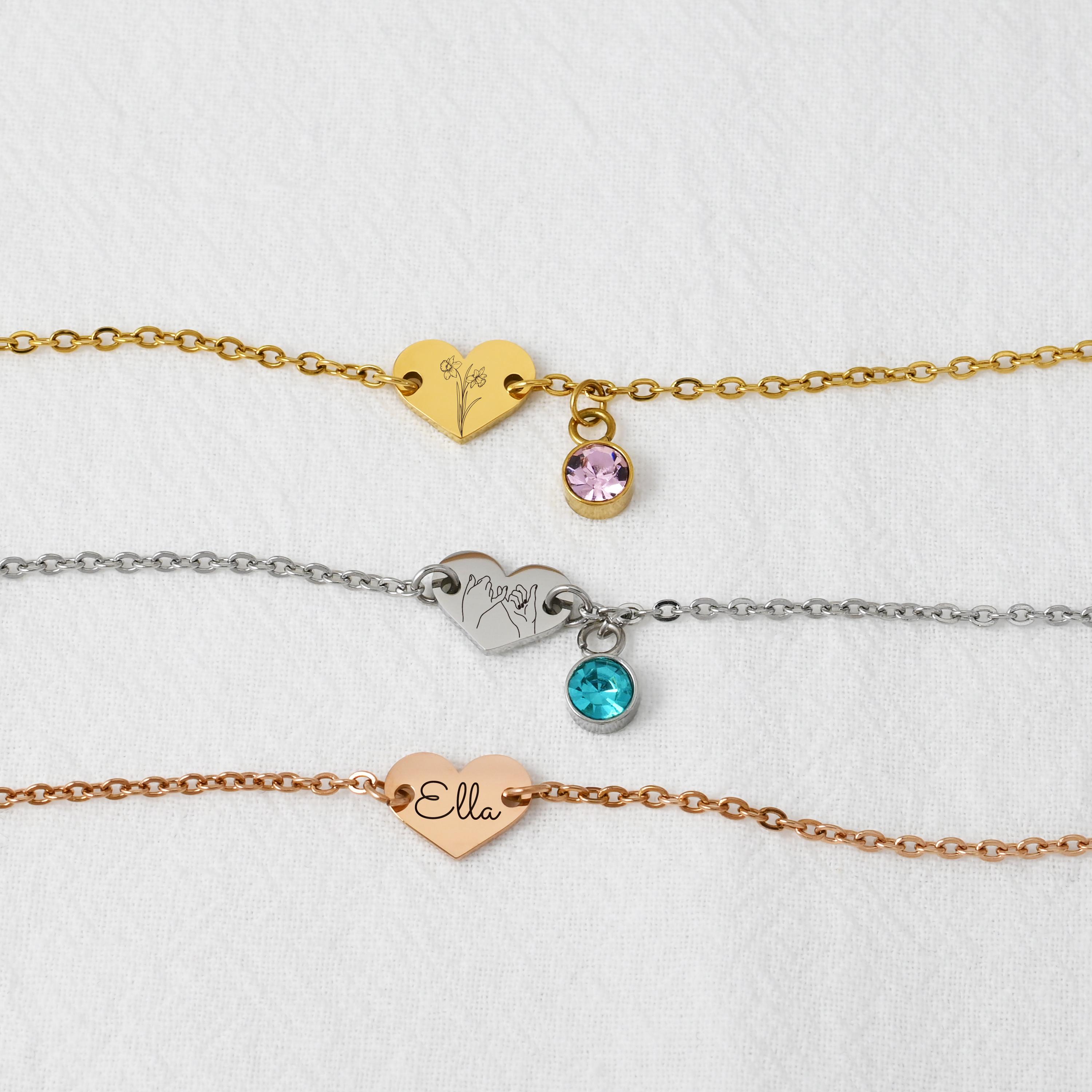 Bracciale Con Barra Personalizzabile Incisione Nome/Data – Cavigliera E Bracciale A Catena In Acciaio Inox, Regalo Significativo Per Lei