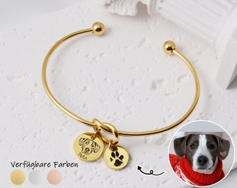 Personalized Dog Portrait Bracelet, Bracelet with Picture Engraving, Personalized Bracelet Dog Cat