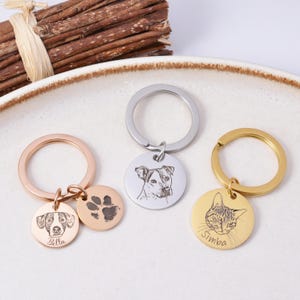 Pet Portrait Keychain - Personalized Dog & Cat Keychain, Unique Memory of Your Pet