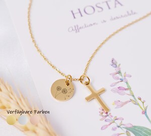 Collier Ange Gardien Personnalisé Avec Pierre De Naissance - Cadeau Baptême Communion Fille - Or Rose Acier Inoxydable