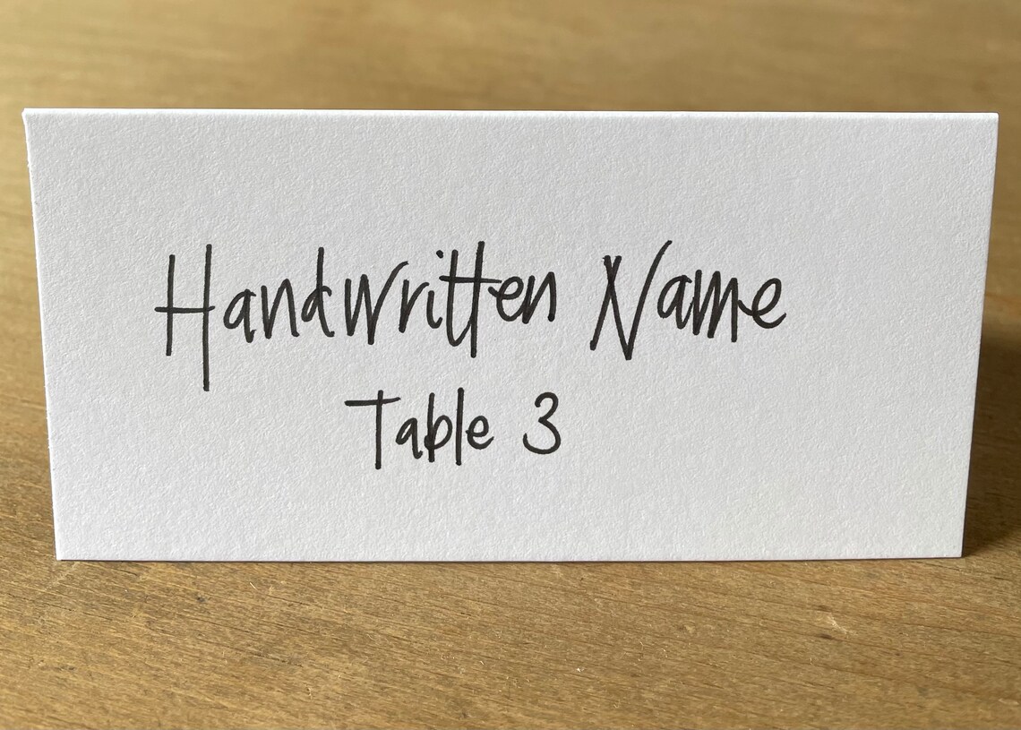 Custom Handwritten Place Cards Wedding Name Cards Foldover Etsy