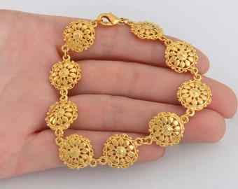 24k Gold Bracelet - Etsy