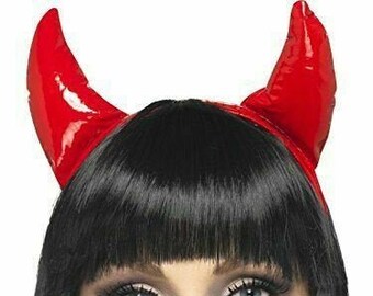 Red Fluffy PVC Devil Horns Hairband Halloween Hen Night Fancy Dress Accesssory Red Fluffy PVC Devil Horns Hairband Halloween Hen Night Fancy Dress Accesssory