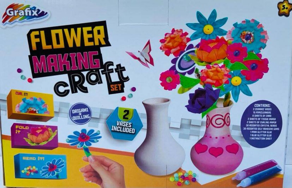 Flower Making Craft Set Kit Make Your Own Children's Arts Etsy