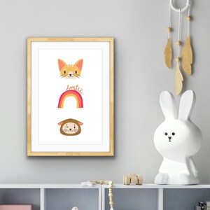 Cat and Rainbow Themed Children’s/Nursery Art - Digital Download