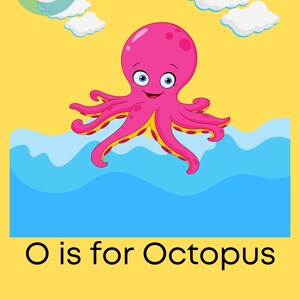 Octopus Whimsical Children&#39;s Art/Nursery Art | Digital Download Print