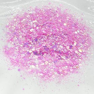 Sparkly Cotton Candy Pink Glitter Mix Iridescent Glitter Chunky Glitter Mix