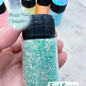 Green Glitter Mix Iridescent Glitter Rainbow Glitter mylar flakes Pigment Glitter Fine and Chunky Glitter Mix