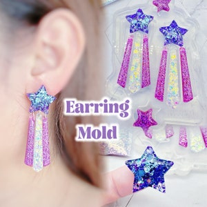 Clear Silicone Mold for Resin Long Shooting Star Dangle Earring Mold