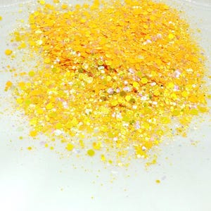 Sparkly Orange Glitter Mix Yellow Glitter Iridescent Glitter Chunky Glitter Mix