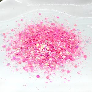 Sparkly Coral Pink Glitter Grapefruit Orange Glitter Mix Iridescent Glitter Chunky Glitter Mix
