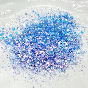 Sparkly Blue Glitter Silver Glitter Mix Iridescent Glitter Chunky Glitter Mix