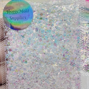 Funkelnde Polarweiß Glitter Mix Blaue Glitter irisierende Glitter Chunky Glitter Mix