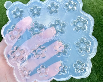 Clear Silicone Mold for Resin 2cm/1.5cm Small Predomed Mary Quant Flower Stud /Hoop Earring Mold