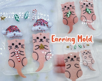 Clear Silicone Mold for Resin Cute Sea Otters Dangle Earring Mold
