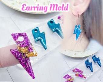 Klare Silikonform für Resin Predome Blitz Hoop Charm Ohrring Form