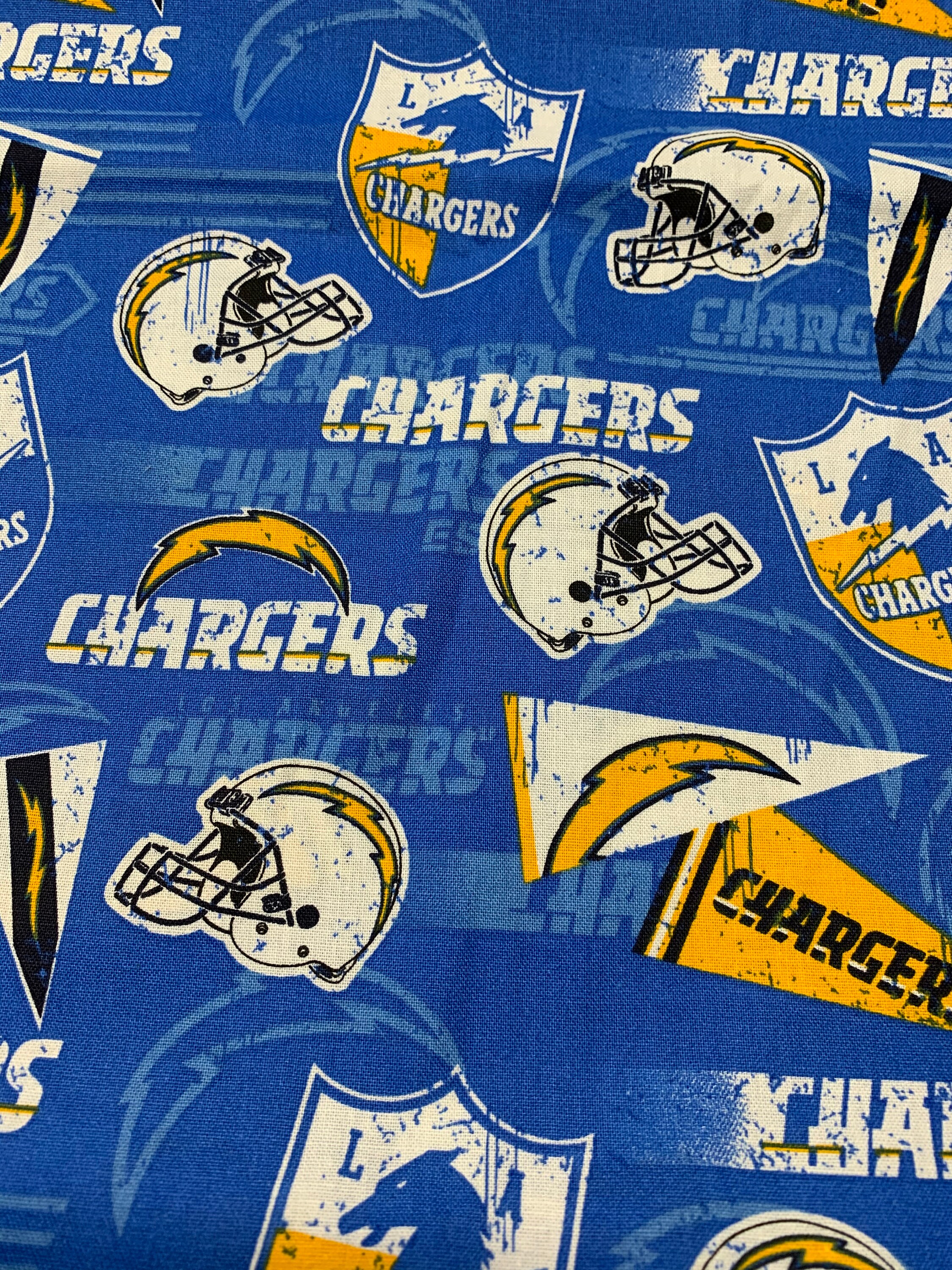 LA Chargers NFL Cotton Fabric Sold by the Half Yard Etsy