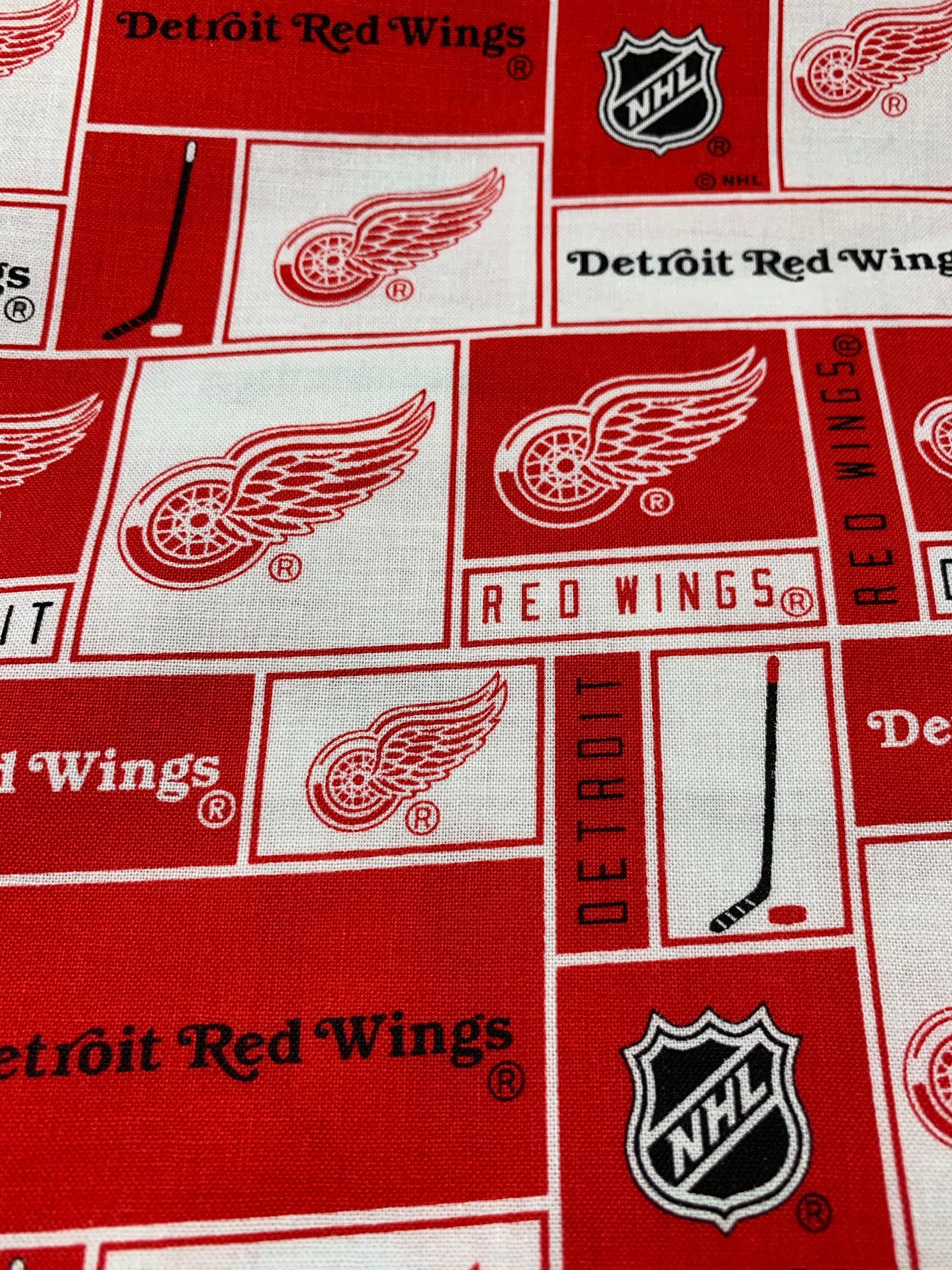 NHL Detroit Red Wings Hockey Cotton Fabric by the Yard SOLD by Etsy