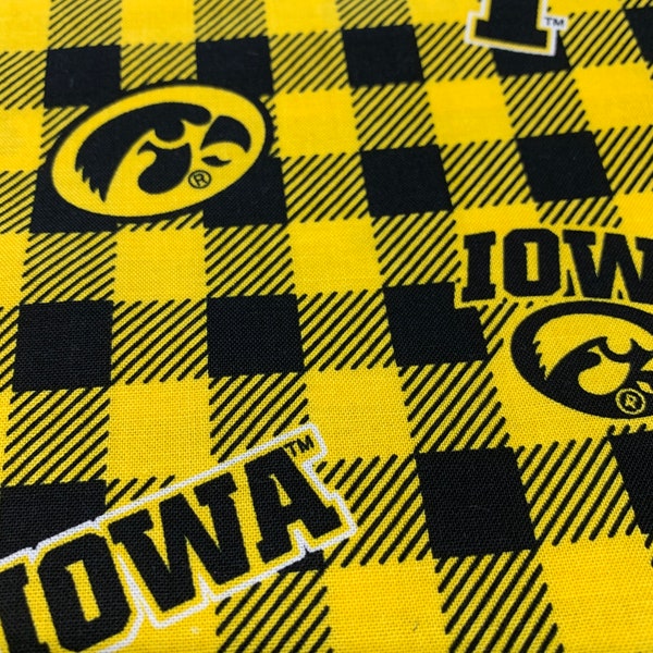Iowa University Hawkeyes Cotton Fabric SOLD By HALF YARD