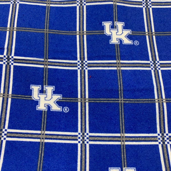 Flannel UK University of Kentucky Wildcats Fabric Sold By HALF YARD