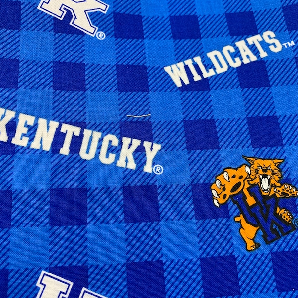 UK University of Kentucky Wildcats Cotton Fabric Sold By HALF YARD