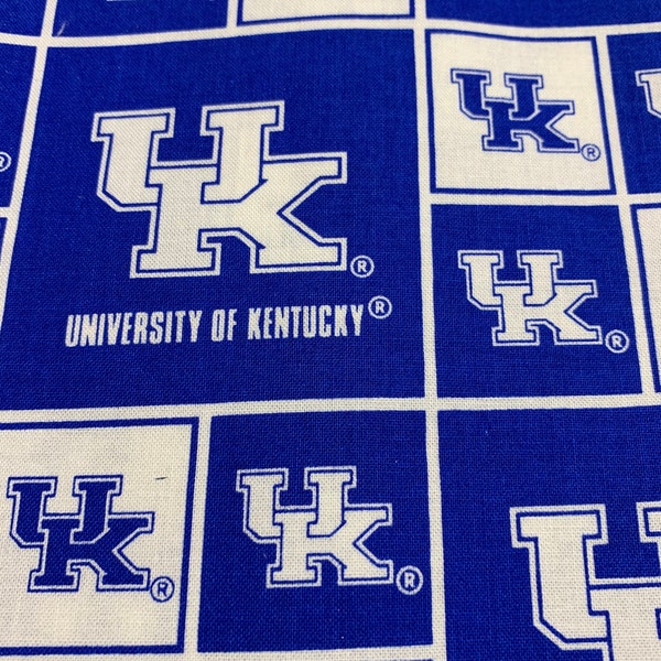 UK University of Kentucky Wildcats Cotton Fabric Sold By HALF YARD