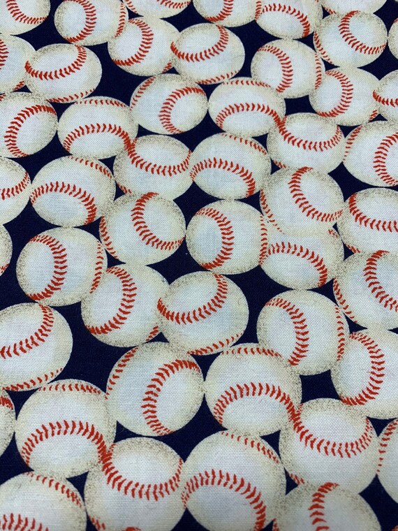 Baseball Cotton Fabric by the Yard SOLD by the HALF YARD Etsy