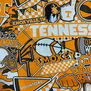University of Tennessee Volunteers Fabric by the Yard and Half Yard Cotton 
