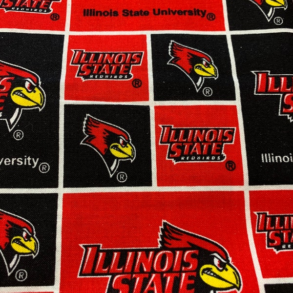Illinois State Redbirds University Cotton Fabric SOLD By HALF YARD
