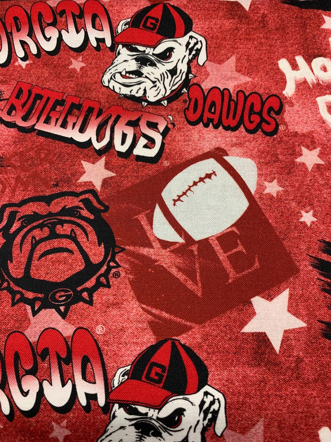 UGA Gerogia Bulldogs University University Cotton Fabric Sold by HALF