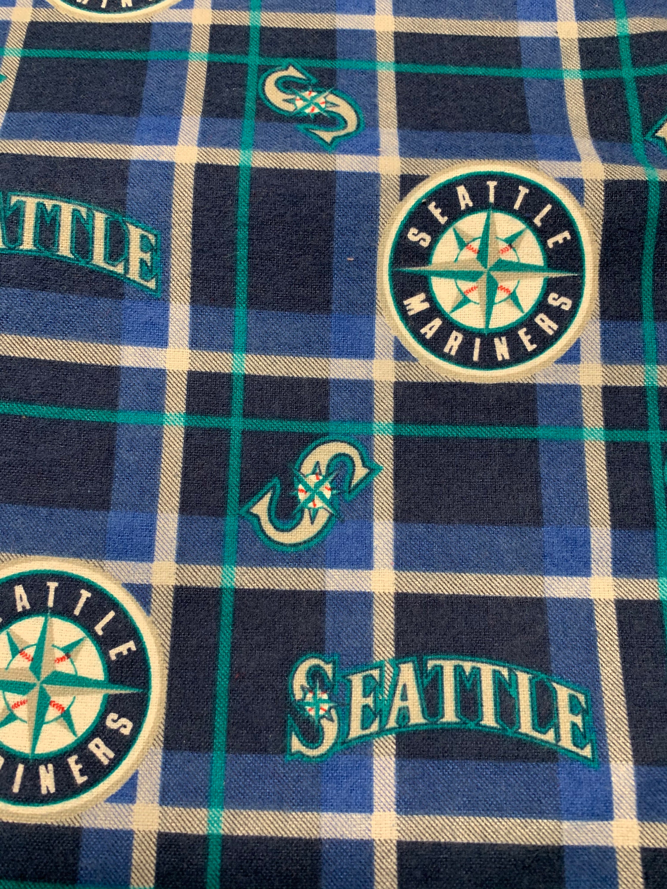 Flannel Seattle Mariners Fabric by the yard SOLD by the Half Etsy