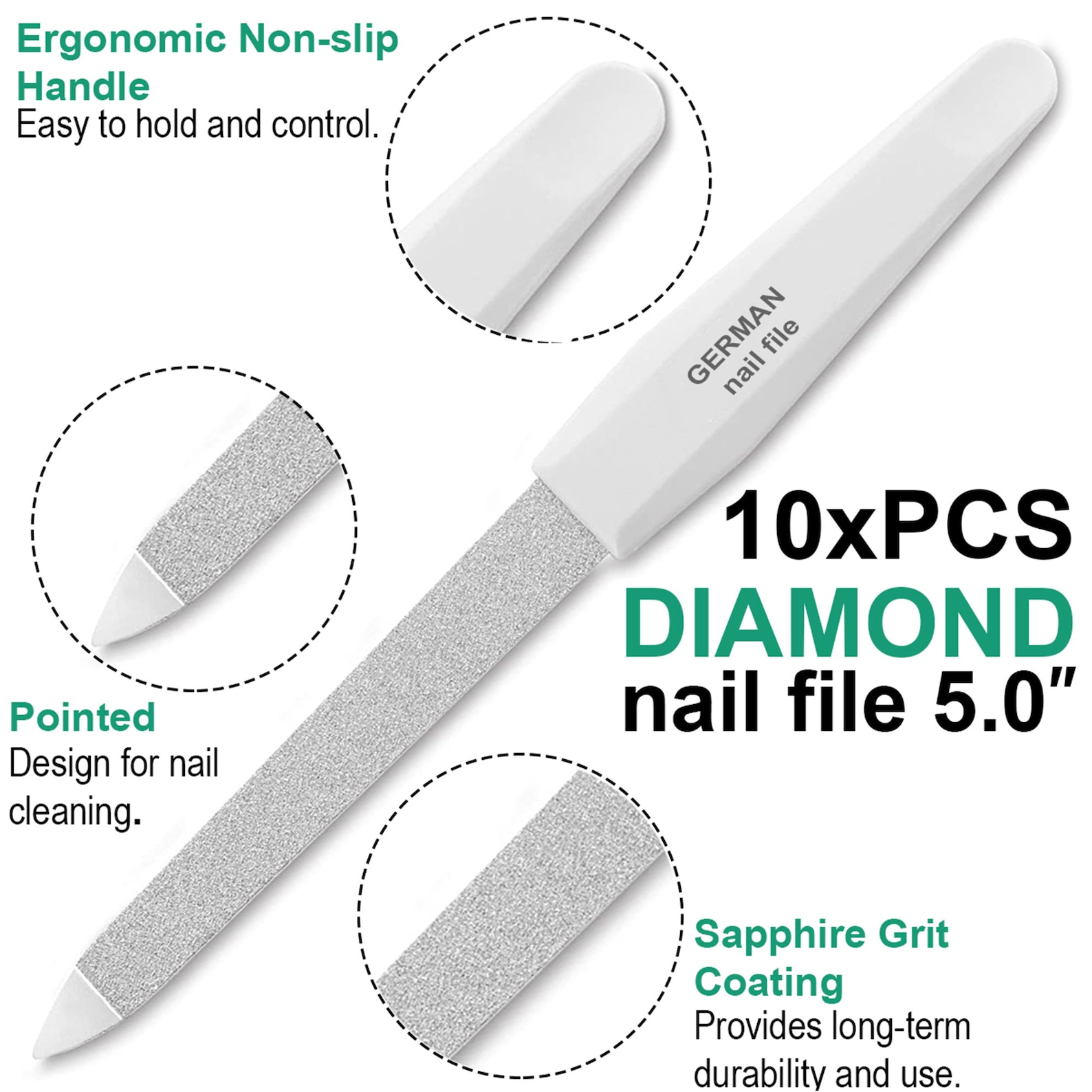 Diamond Nail Files 5.0 Professional Metal Nail File Etsy
