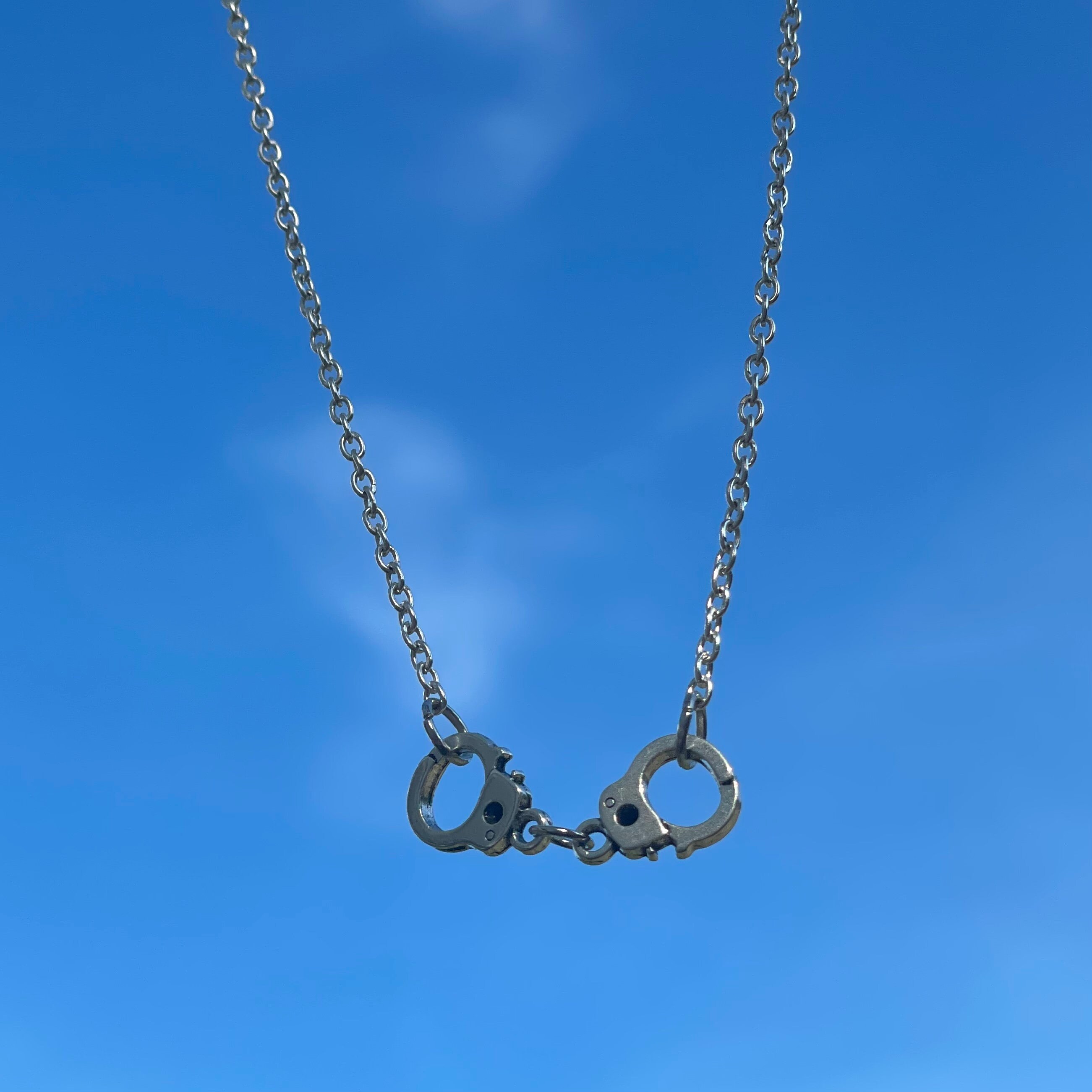 Handmade silver handcuff necklace Etsy