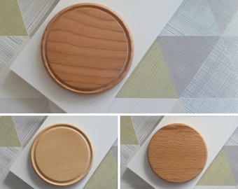 Blank Paintable Wooden Coasters plain, Choose From Oak, Cherry, Lime, Sycamore, Walnut, Drawing creative, Natural 90mm x 7mm, Arts & Crafts,