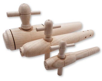 Massief houten kranen, geschikt voor regentonnen, tuin-/ijsvaten, wijnmaken, bier of fust, cider. Gemaakt in Engeland van massief hardhout.