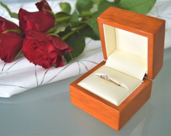 Beautiful Wooden hand finished Ring box jewellery wedding gift, Bride, groom, best man personalised laser engraved Wife, Husband