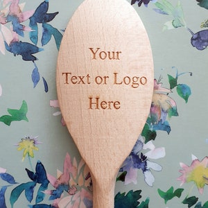 Personalised Engraved Wooden Spoon, Cooking, any text or logo can be engraved on the handle and head, laser engraved, 20cm, 30cm, 35cm image 5