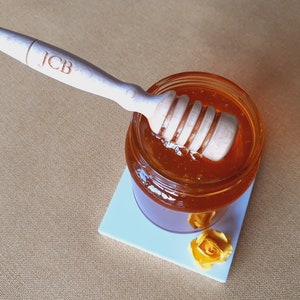 Personalised WoodenHoney Dipper 13cm long, Engraved Gift, High Quality FSC Beech Wood, Gift Idea - Present Honey Lover