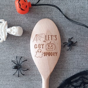 Spooky Spoons Personalised Halloween Design, Gift, Trick or Treat, Pumpkin, Wooden spoon image 4