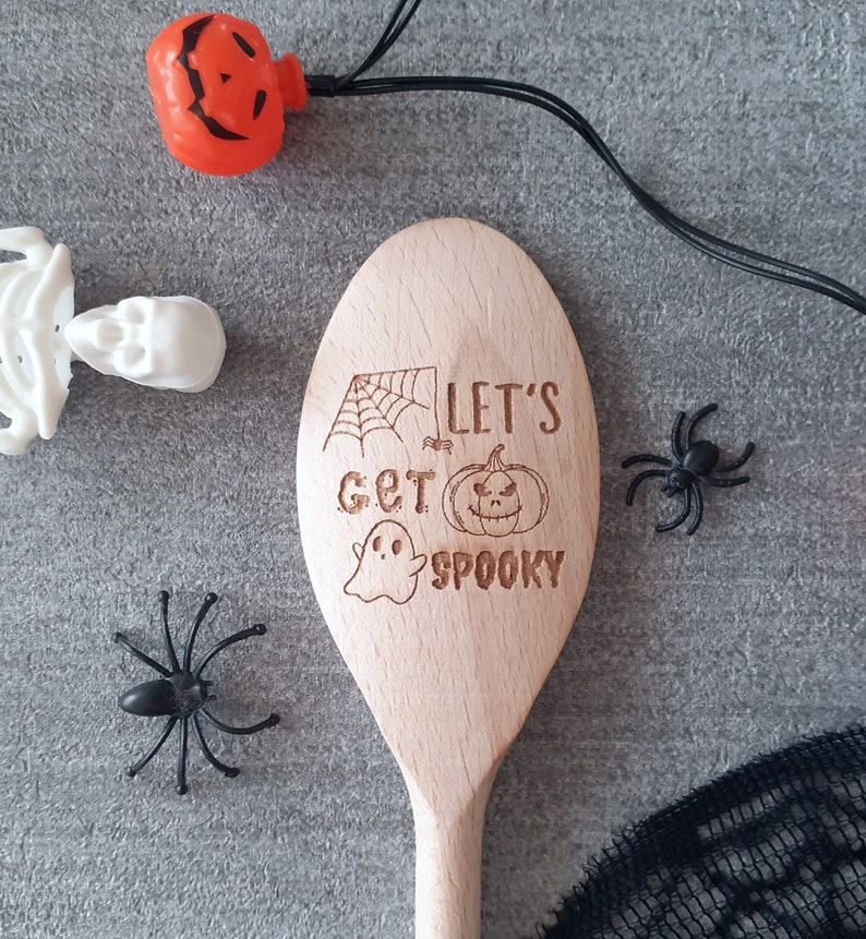 Spooky Spoons Personalised Halloween Design, Gift, Trick or Treat, Pumpkin, Wooden spoon image 4