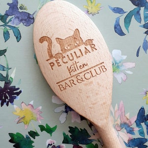 Personalised Engraved Wooden Spoon, Cooking, any text or logo can be engraved on the handle and head, laser engraved, 20cm, 30cm, 35cm image 8