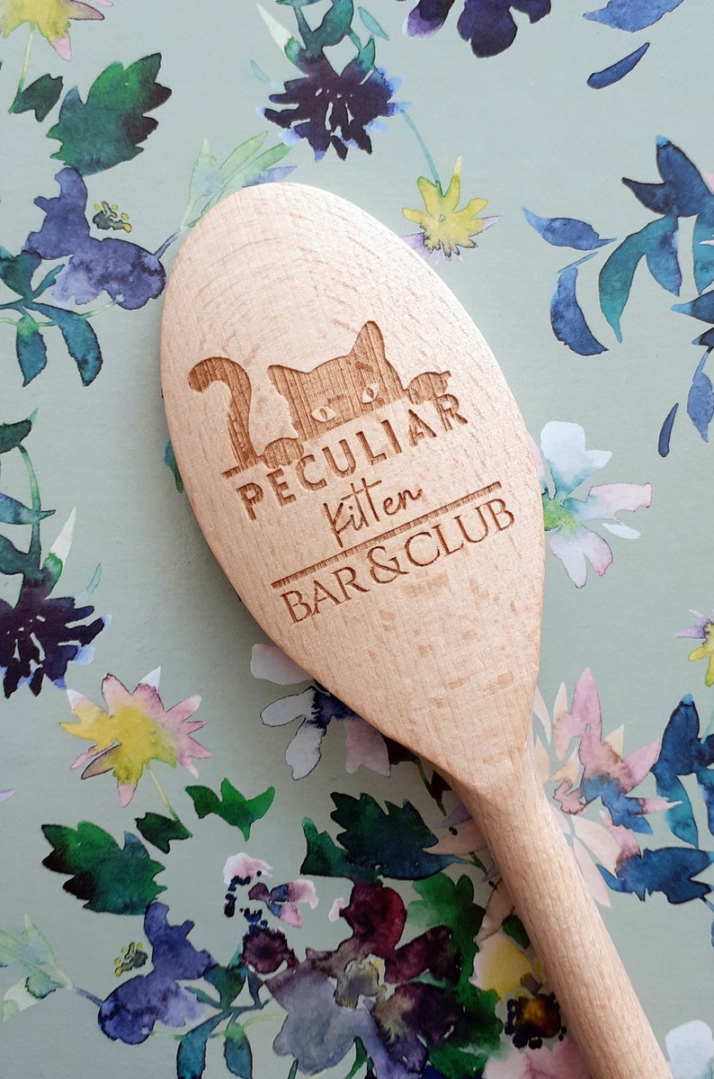 Personalised Engraved Wooden Spoon, Cooking, any text or logo can be engraved on the handle and head, laser engraved, 20cm, 30cm, 35cm image 8