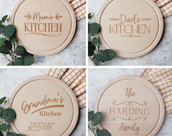 Personalised Serving Board Round  Chopping Cheese Board Engraved Plate 25cm in diameter and 1.5cm thick Wedding Gift