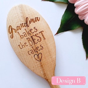 Grandma Bakes The Best Cakes Personalised Baking Wooden Spoon, Mothers Day Spoon Gift, Cake Baking, Birthday Gift, Nana, Nanny, Granny image 9