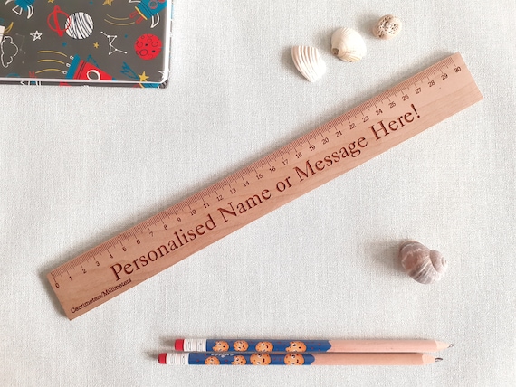 Personalised Wooden Ruler Cherry 30cm or 12 Inches Wood Ruler